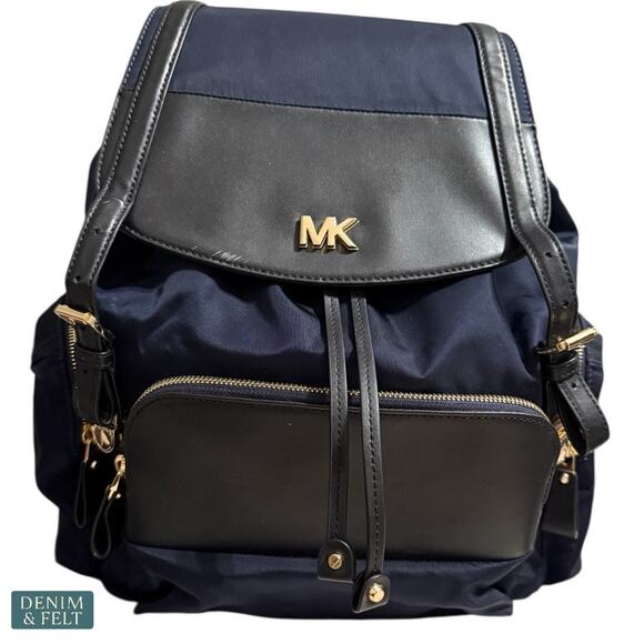 Michael Kors‎ Mott Large Nylon Diaper Backpack Navy Black Gold Luxe Mom Bag main image 7